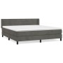 Box spring bed with dark gray velvet mattress 160x200 cm by , Beds and slatted bases - Ref: Foro24-3131028, Price: 489,60 €, ...