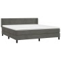 Box spring bed with dark gray velvet mattress 160x200 cm by , Beds and slatted bases - Ref: Foro24-3131028, Price: 489,60 €, ...