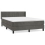 Box spring bed with dark gray velvet mattress 140x200 cm by , Beds and slatted bases - Ref: Foro24-3131082, Price: 443,43 €, ...