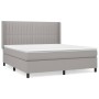 Box spring bed with light gray fabric mattress 160x200 cm by , Beds and slatted bases - Ref: Foro24-3131601, Price: 601,08 €,...