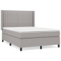 Box spring bed with light gray fabric mattress 140x200 cm by , Beds and slatted bases - Ref: Foro24-3131593, Price: 535,36 €,...