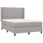 Box spring bed with light gray fabric mattress 140x200 cm by , Beds and slatted bases - Ref: Foro24-3131593, Price: 535,36 €,...