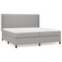 Cama box spring con colchón tela gris claro 200x200 cm de , Camas y somieres - Ref: Foro24-3131617, Precio: 686,36 €, Descuen...