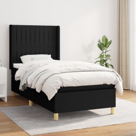 Cama box spring con colchón tela negro 100x200 cm de , Camas y somieres - Ref: Foro24-3132131, Precio: 365,20 €, Descuento: %