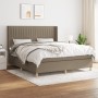 Cama box spring con colchón tela gris taupe 160x200 cm de , Camas y somieres - Ref: Foro24-3132165, Precio: 607,08 €, Descuen...