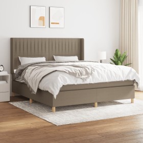 Box spring bed with taupe gray fabric mattress 160x200 cm by , Beds and slatted bases - Ref: Foro24-3132165, Price: 618,84 €,...