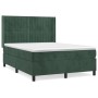 Cama box spring con colchón terciopelo verde oscuro 140x190 cm de , Camas y somieres - Ref: Foro24-3132798, Precio: 506,94 €,...