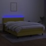 Box spring bed mattress and LED lights blue fabric 140x190 cm by , Beds and slatted bases - Ref: Foro24-3133315, Price: 413,9...