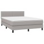 Box spring bed mattress and LED lights light gray fabric 140x200 cm by , Beds and slatted bases - Ref: Foro24-3133317, Price:...