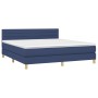 Cama box spring con colchón y LED tela azul 160x200 cm de , Camas y somieres - Ref: Foro24-3133811, Precio: 479,16 €, Descuen...