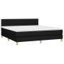 Box spring bed with LED mattress black fabric 160x200 cm by , Beds and slatted bases - Ref: Foro24-3133807, Price: 498,50 €, ...