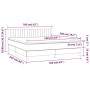 Box spring bed with fabric mattress and light gray LED 160x200 cm by , Beds and slatted bases - Ref: Foro24-3133885, Price: 4...