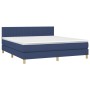 Cama box spring con colchón y LED tela azul 160x200 cm de , Camas y somieres - Ref: Foro24-3133891, Precio: 479,11 €, Descuen...