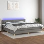 Cama box spring con colchón y LED tela gris oscuro 200x200 cm de , Camas y somieres - Ref: Foro24-3133902, Precio: 609,63 €, ...