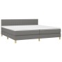 Cama box spring con colchón y LED tela gris oscuro 200x200 cm de , Camas y somieres - Ref: Foro24-3133902, Precio: 609,63 €, ...