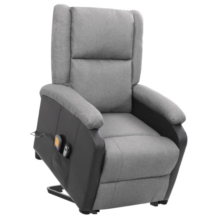 Sillón de masaje elevable tela gris claro de vidaXL, Sillones de masaje eléctricos - Ref: Foro24-329514, Precio: 328,93 €, De...