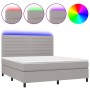 Cama box spring colchón y luces LED tela gris claro 160x200 cm de , Camas y somieres - Ref: Foro24-3134965, Precio: 584,13 €,...