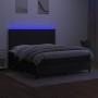 Cama box spring colchón y luces LED tela negro 160x200 cm de , Camas y somieres - Ref: Foro24-3135047, Precio: 564,30 €, Desc...