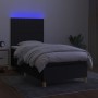 Box spring bed mattress and LED lights black fabric 100x200 cm by , Beds and slatted bases - Ref: Foro24-3135575, Price: 363,...