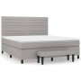 Box spring bed with light gray fabric mattress 160x200 cm by , Beds and slatted bases - Ref: Foro24-3136685, Price: 626,93 €,...