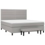 Box spring bed with light gray fabric mattress 160x200 cm by , Beds and slatted bases - Ref: Foro24-3136685, Price: 614,96 €,...