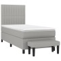 Cama box spring con colchón tela gris claro 80x200 cm de , Camas y somieres - Ref: Foro24-3136709, Precio: 343,06 €, Descuent...