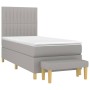 Cama box spring con colchón tela gris claro 80x200 cm de , Camas y somieres - Ref: Foro24-3137269, Precio: 355,99 €, Descuent...