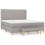 Box spring bed with light gray fabric mattress 160x200 cm by , Beds and slatted bases - Ref: Foro24-3137325, Price: 630,82 €,...