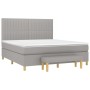 Box spring bed with light gray fabric mattress 160x200 cm by , Beds and slatted bases - Ref: Foro24-3137325, Price: 630,82 €,...