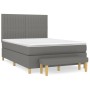 Box spring bed with dark gray fabric mattress 140x190 cm by , Beds and slatted bases - Ref: Foro24-3137310, Price: 560,40 €, ...