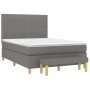 Box spring bed with dark gray fabric mattress 140x190 cm by , Beds and slatted bases - Ref: Foro24-3137310, Price: 560,40 €, ...