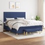 Cama box spring con colchón tela azul 160x200 cm de , Camas y somieres - Ref: Foro24-3137331, Precio: 592,52 €, Descuento: %