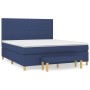 Cama box spring con colchón tela azul 160x200 cm de , Camas y somieres - Ref: Foro24-3137331, Precio: 616,76 €, Descuento: %