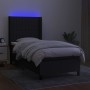 Box spring bed mattress and LED lights black fabric 100x200 cm by , Beds and slatted bases - Ref: Foro24-3138455, Price: 388,...