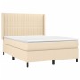 Box spring bed mattress and LED lights cream fabric 140x190 cm by , Beds and slatted bases - Ref: Foro24-3138474, Price: 534,...