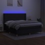 Box spring bed mattress and LED lights black fabric 160x200 cm by , Beds and slatted bases - Ref: Foro24-3138967, Price: 618,...