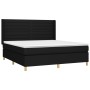 Box spring bed mattress and LED lights black fabric 160x200 cm by , Beds and slatted bases - Ref: Foro24-3138967, Price: 618,...