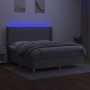 Cama box spring colchón y luces LED tela gris claro 160x200 cm de , Camas y somieres - Ref: Foro24-3139045, Precio: 593,38 €,...