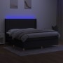 Boxspringbettmatratze und LED-Leuchten aus schwarzem Stoff 160x200 cm von , Betten und Lattenroste - Ref: Foro24-3139047, Pre...