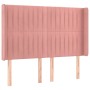 Cama box spring colchón y LED terciopelo rosa 140x190 cm de , Camas y somieres - Ref: Foro24-3139684, Precio: 528,98 €, Descu...