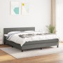 Cama box spring con colchón tela gris oscuro 160x200 cm de , Camas y somieres - Ref: Foro24-3140226, Precio: 484,24 €, Descue...