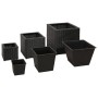 Black Synthetic Rattan Flowerbed Set 3 Pieces by vidaXL, Pots and planters - Ref: Foro24-41081, Price: 80,99 €, Discount: %