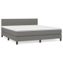 Box spring bed with dark gray fabric mattress 160x200 cm by , Beds and slatted bases - Ref: Foro24-3140226, Price: 474,99 €, ...