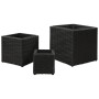 Black Synthetic Rattan Flowerbed Set 3 Pieces by vidaXL, Pots and planters - Ref: Foro24-41081, Price: 80,99 €, Discount: %