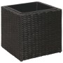 Black Synthetic Rattan Flowerbed Set 3 Pieces by vidaXL, Pots and planters - Ref: Foro24-41081, Price: 80,99 €, Discount: %