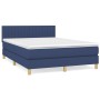 Cama box spring con colchón tela azul 140x190 cm de , Camas y somieres - Ref: Foro24-3140775, Precio: 443,82 €, Descuento: %