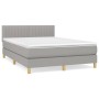 Box spring bed with light gray fabric mattress 140x200 cm by , Beds and slatted bases - Ref: Foro24-3140777, Price: 427,13 €,...