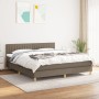 Box spring bed with taupe gray fabric mattress 160x200 cm by , Beds and slatted bases - Ref: Foro24-3140789, Price: 516,55 €,...