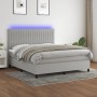 Boxspringbettmatratze und LED-Leuchten aus hellgrauem Stoff 160x200 cm von , Betten und Lattenroste - Ref: Foro24-3135045, Pr...