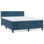 Box spring bed with dark blue velvet mattress 140x190 cm by , Beds and slatted bases - Ref: Foro24-3141423, Price: 438,40 €, ...